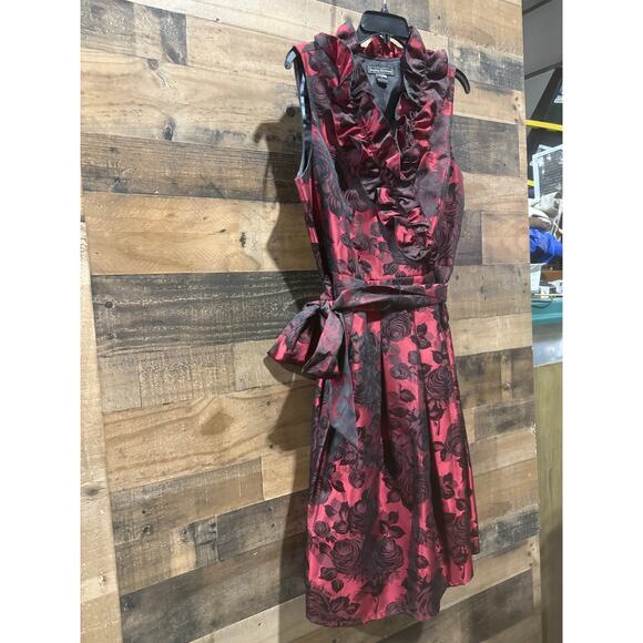 Jessica Howard Black & Red Jacquard Cocktail Dress – Size 16 – - Picture 5 of 10